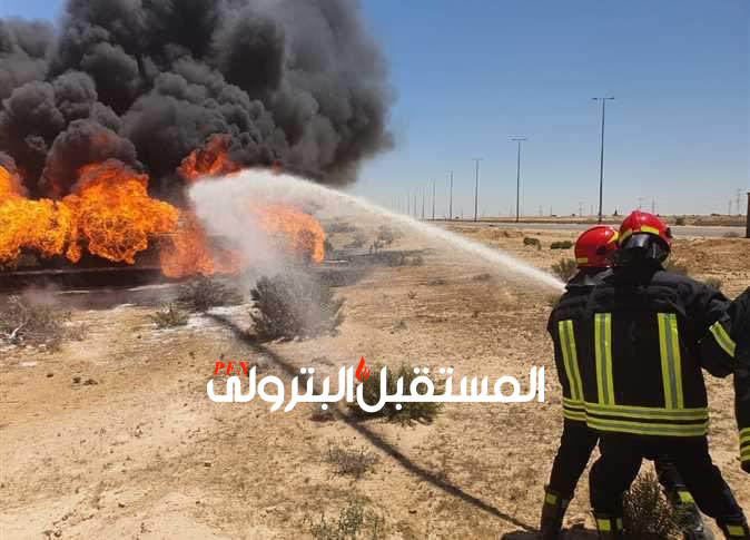 اشتعال سيارة مواد بترولية بمنطقة سيدي عبدالرحمن بالساحل الشمالي