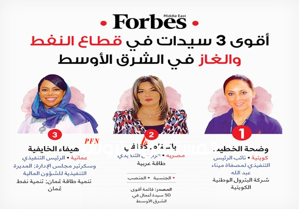 من هن أقوى 3 سيدات في قطاع النفط والغاز في الشرق الأوسط ؟